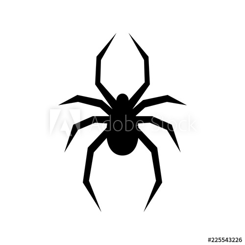 Black Spider Vector Silhouette Black Widow Flat Vector 500x500 Black Spider Vector Silhouette Black Widow Flat Vector