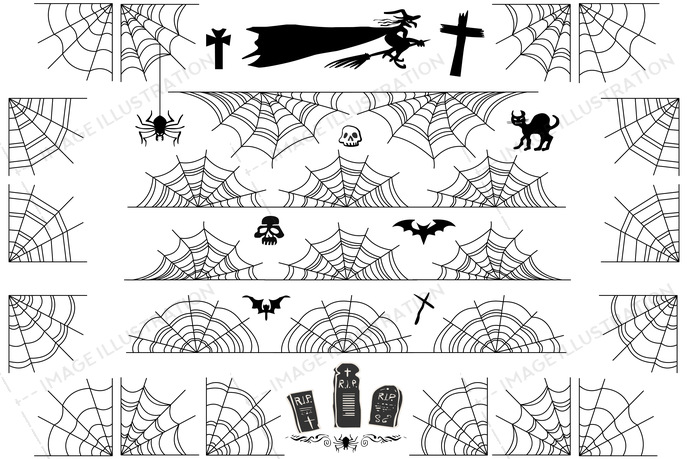 690x459 Halloween Spiderweb Vector Borders And Corners Frame
