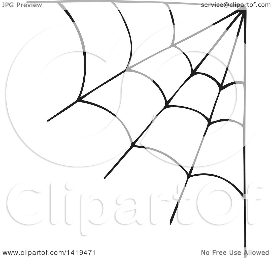 1080x1024 Clipart Of A Black Spider Web Corner Design Element