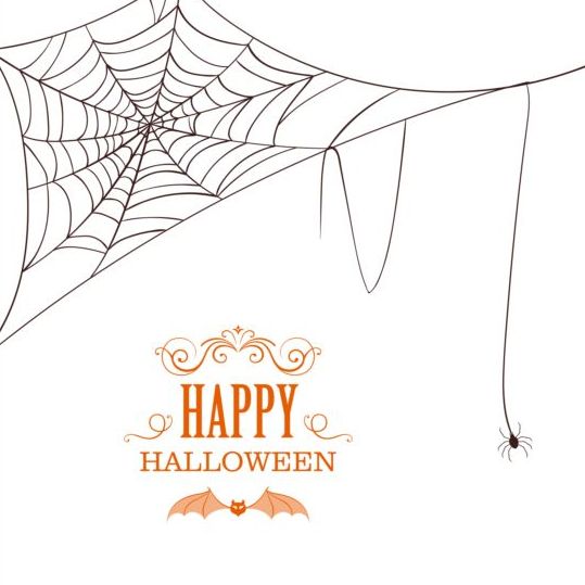 539x539 Happy Halloween Card With Spider Webs Vector Free Download