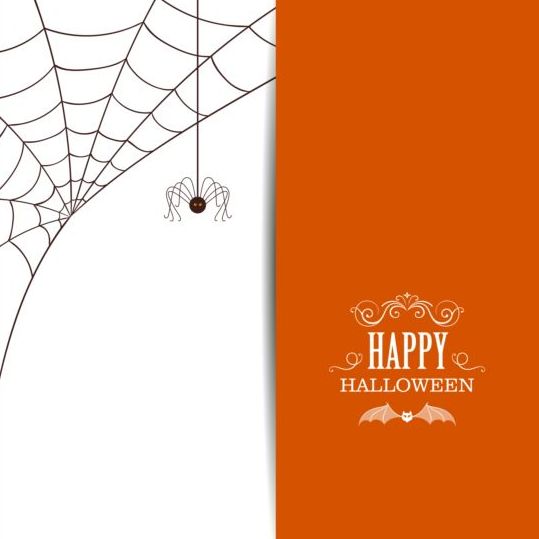 539x539 Happy Halloween Card With Spider Webs Vector Free Download