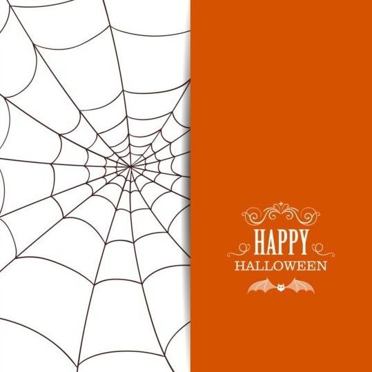 539x539 Happy Halloween Card With Spider Webs Vector Free Download