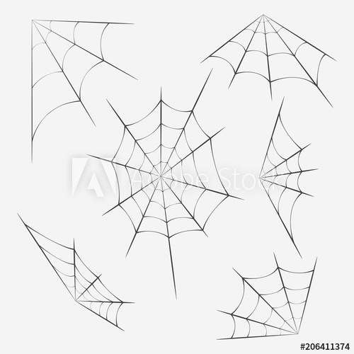500x500 Set Of Spider Webs, Decoration With Spider Web Halloween Design