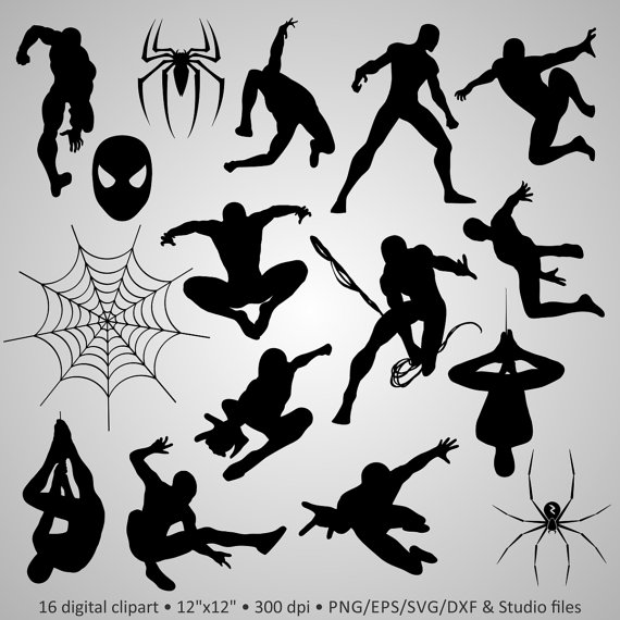 Spiderman Silhouette Vector at Vectorified.com | Collection of