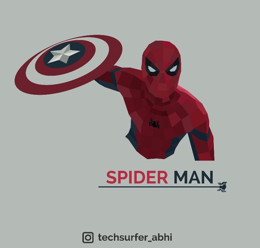 890x848 Low Poly Art Of Spiderman Vector Art Of Spiderman