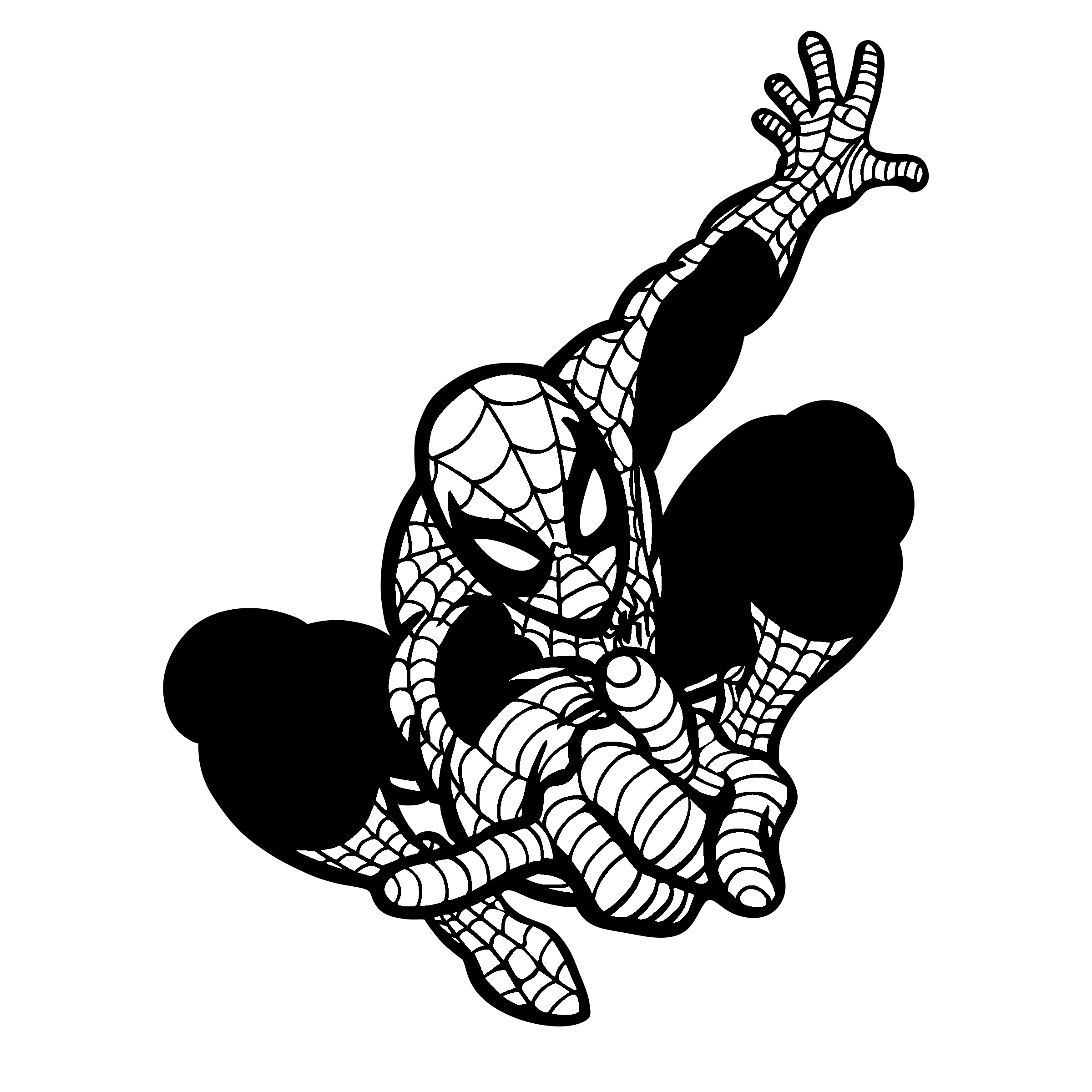 Spiderman Vector Black And White At Collection Of