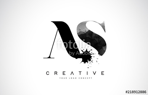 500x322 As A S Letter Logo Design With Black Ink Watercolor Splash Spill