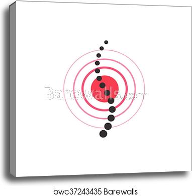 382x390 Spine Pain Vector Symbol, Spinal Cord Icon With Hurt Point, Canvas
