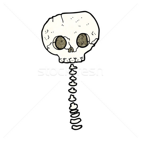 Cartoon Spooky Skull And Spine Vector Illustration 600x600 Cartoon Spooky Skull And Spine Vector Illustration