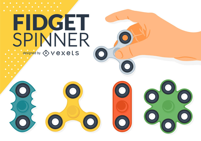 811x570 Fidget Spinner Illustrations Set