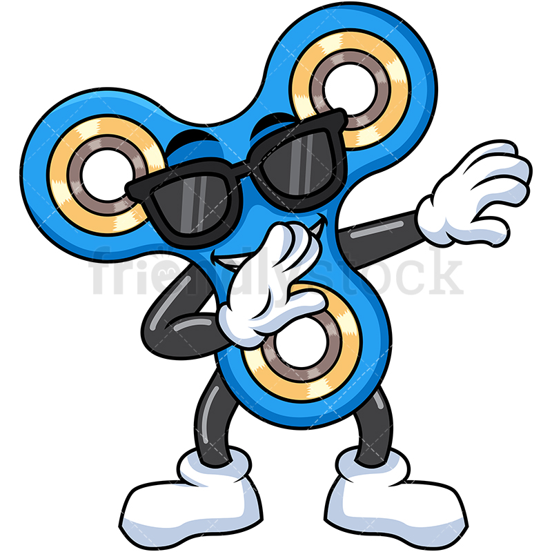 800x800 Dabbing Fidget Spinner Cartoon Vector Clipart