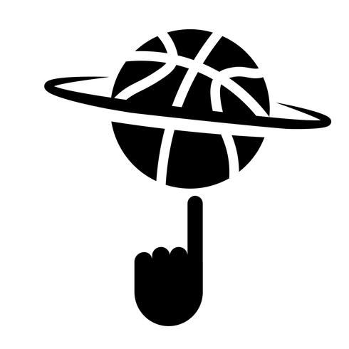 490x490 Spinning Basketball With Finger Icon Vector