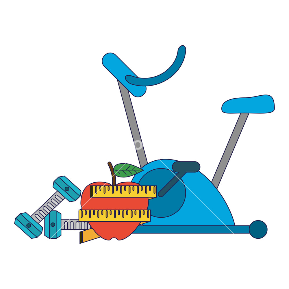 1000x1000 Healthy Lifestyle And Weight Loss Spinning Machine With Apple