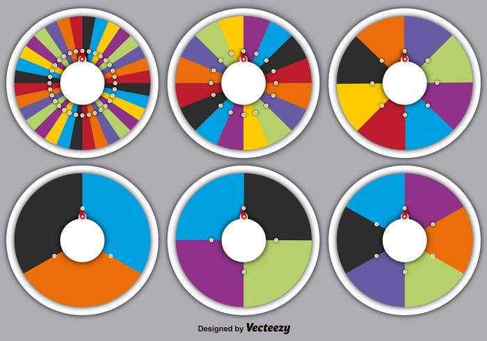 Vector Set Of Spinning Wheels Of Fortune Free 700x490 Vector Set Of Spinning Wheels Of Fortune Free
