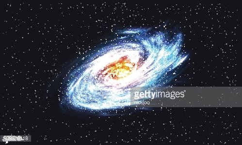 499x299 Spiral Galaxy On Cosmic Vector Illustration For Your Artwork