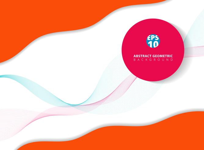 668x490 Abstract Wave Shape Paper Cut Orange Color And Circle Pink