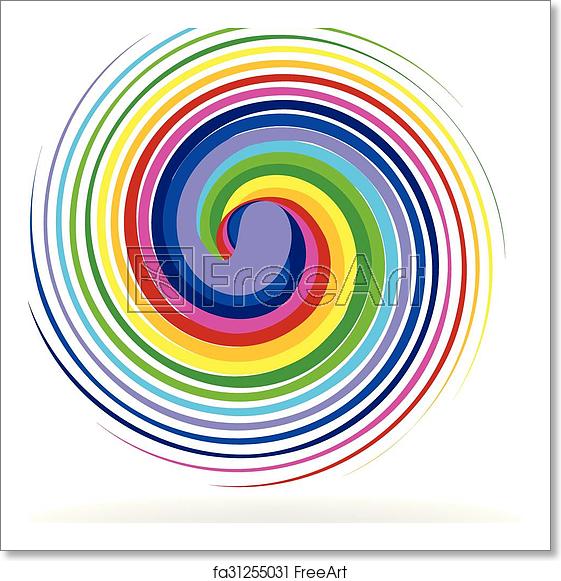 561x581 Free Art Print Of Spiral Waves Rainbow Logo Abstract Spiral Waves