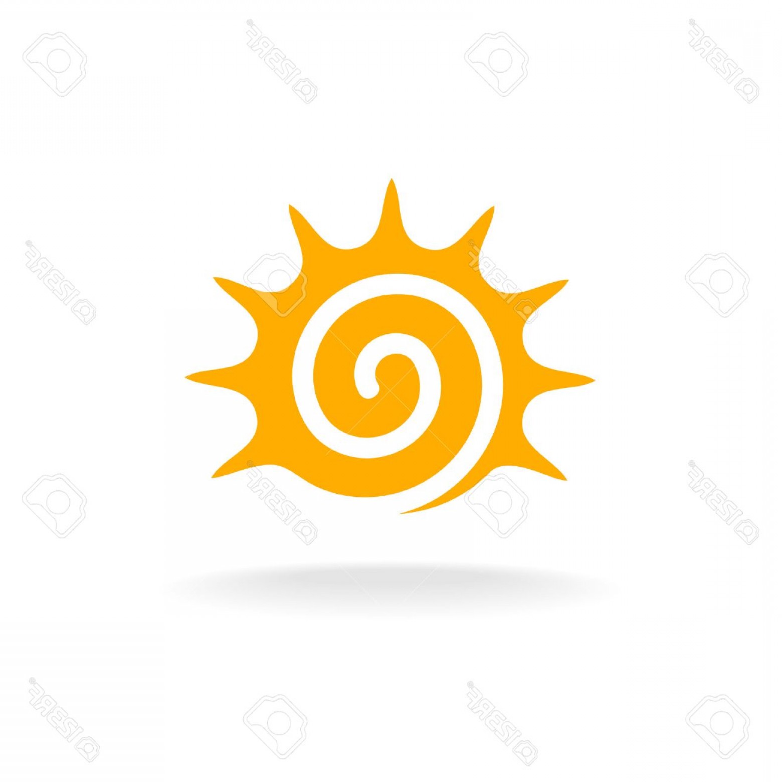 1560x1560 Photostock Vector Sun Spiral Logo Simple Sunshine Stylized Tribal
