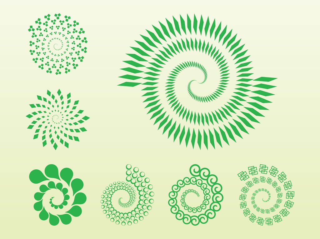 1024x765 Spiral Icons Vector Art Graphics