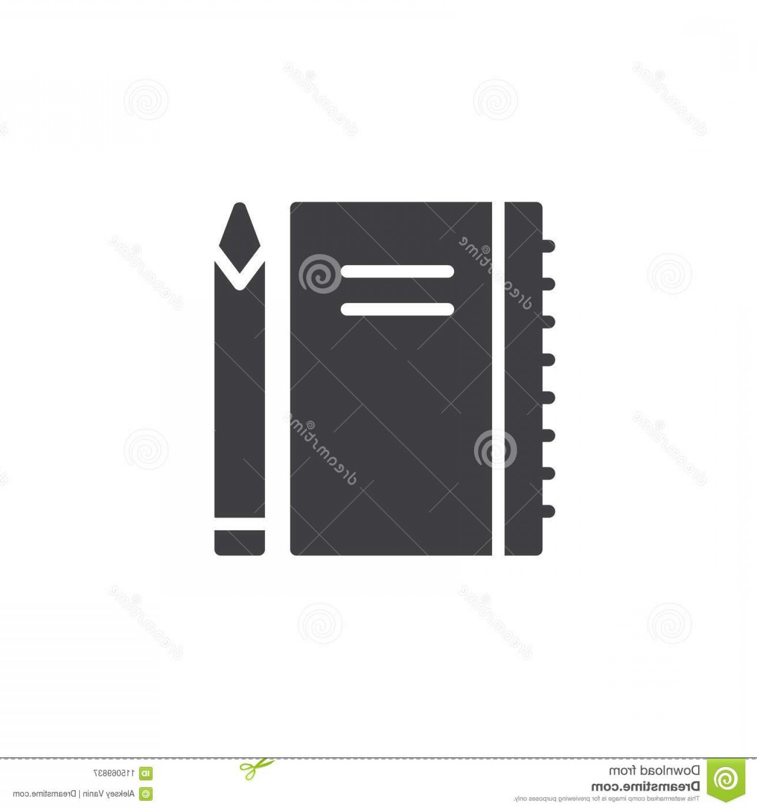 1560x1668 Spiral Notebook Pen Vector Icon Filled Flat Sign Mobile Concept