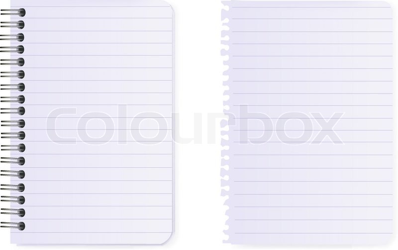 800x504 Spiral Notebook And Note Paper Stock Vector Colourbox