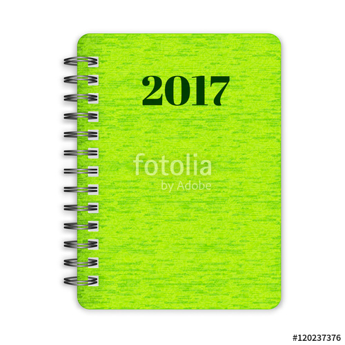 500x500 Dairy Closed Green Spiral Notebook Vector Stock Image
