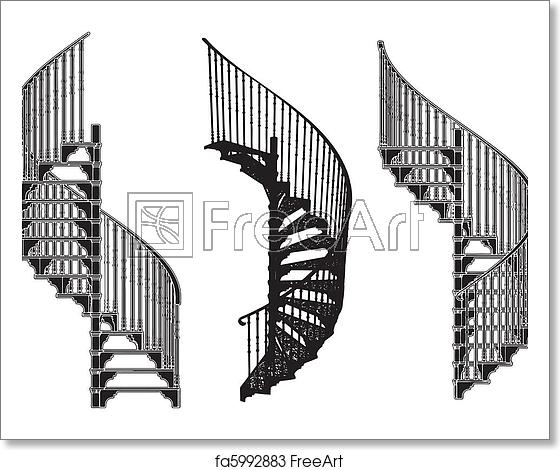 560x470 Free Art Print Of Spiral Staircase Spiral Staircase Vector