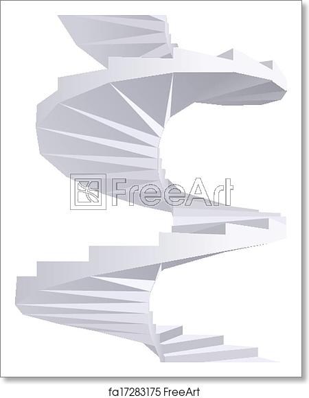 450x580 Free Art Print Of Spiral Staircase White Spiral Staircase Vector