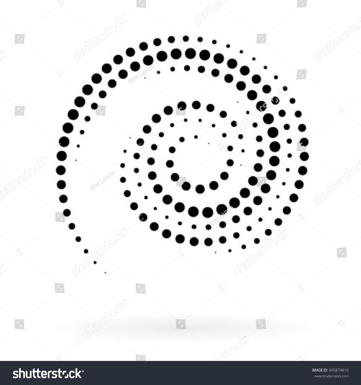 1500x1600 Spiral Vector Illustration Abstract Swirl Form With Dots Tornado