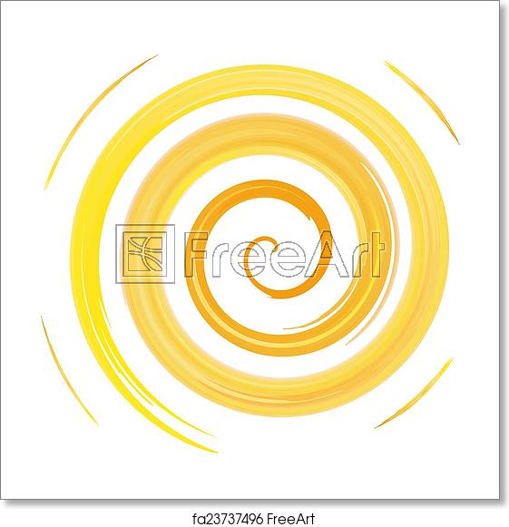 561x581 Free Art Print Of Yellow Watercolor Spiral, Vector Illustration