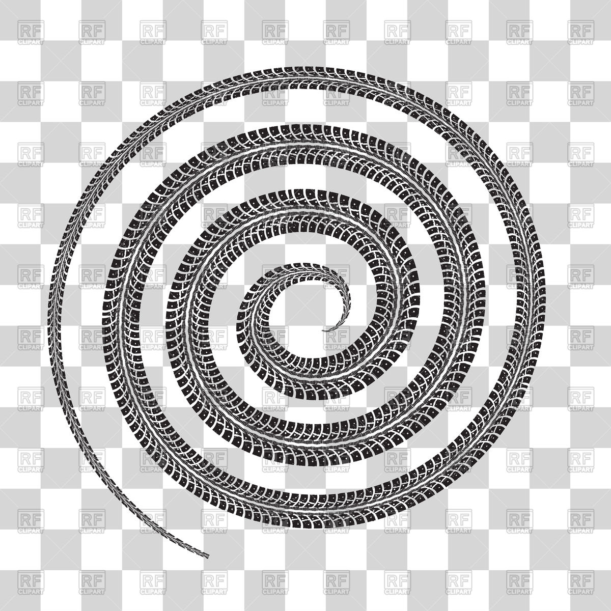 1200x1200 Tire Tracks In Spiral Shape Vector Image Of Design Elements