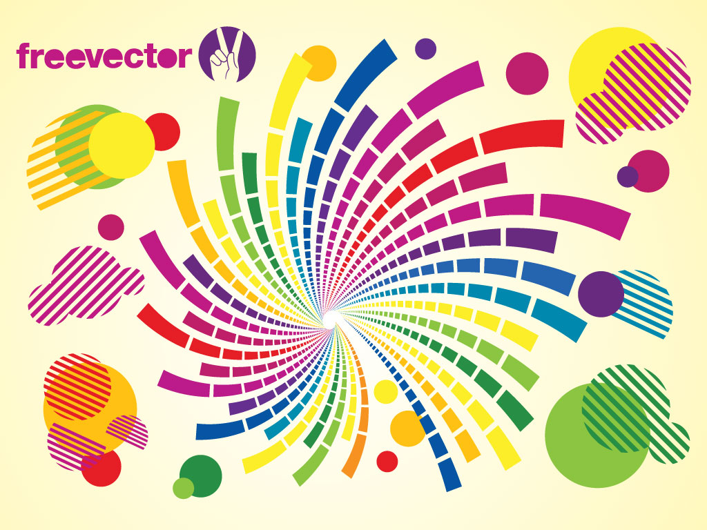 1024x768 Circles Swirl Spiral Vector