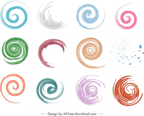 600x485 Decorative Spiral Shapes Elements Colors Strokes Sketch Free