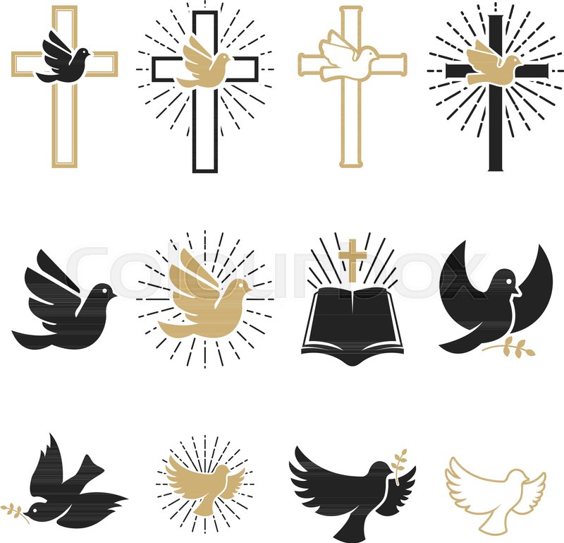 800x769 Set Of Religious Signs Cross With Stock Vector Colourbox