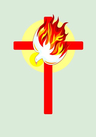 315x450 Christian Cross With Holy Spirit, Art Vector Design Royalty Free