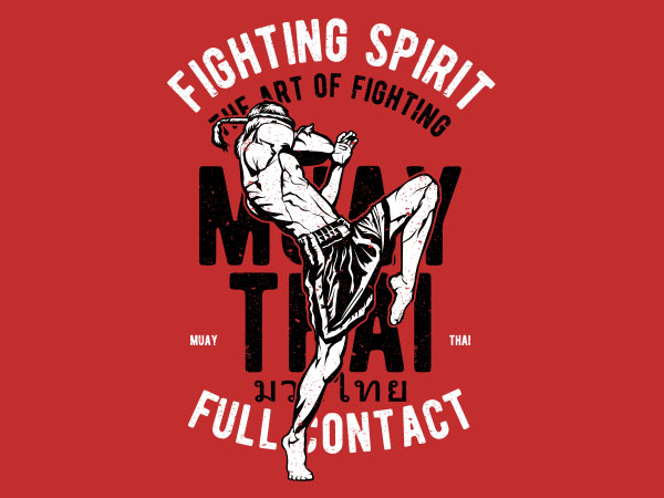 600x450 Fighting Spirit Vector T Shirt Design