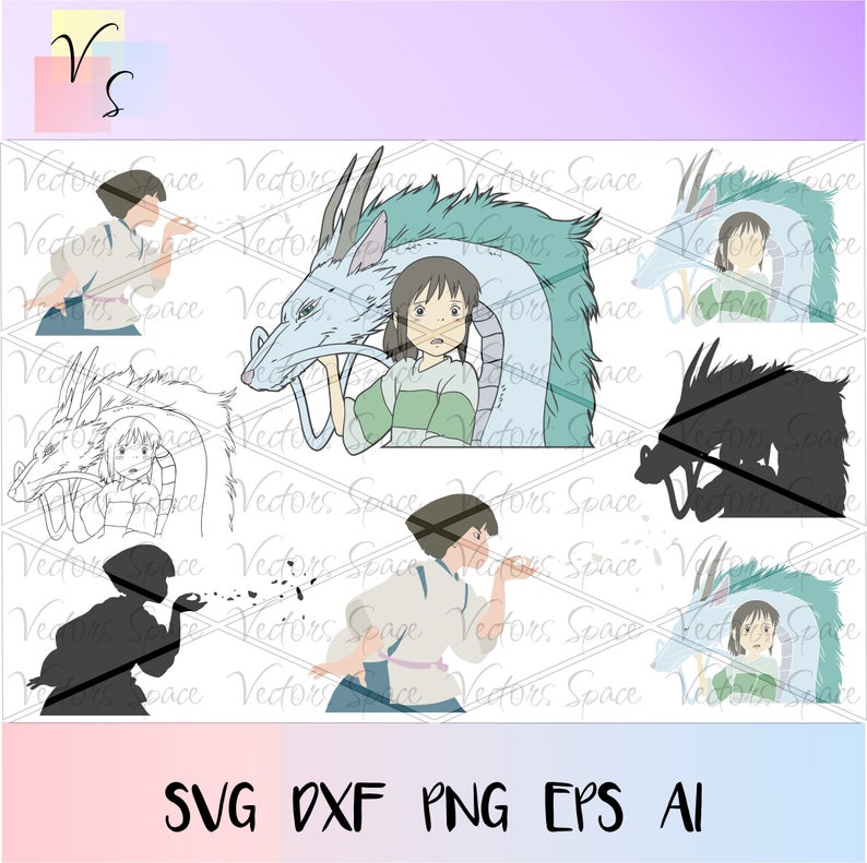 794x791 Bundle Spirited Away El Viaje De Chihiro Vector Etsy