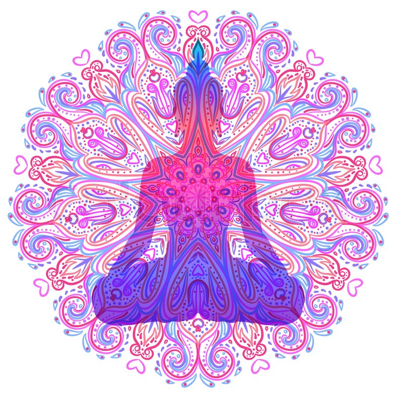 800x800 Sitting Buddha Silhouette Over Stock Vector Colourbox