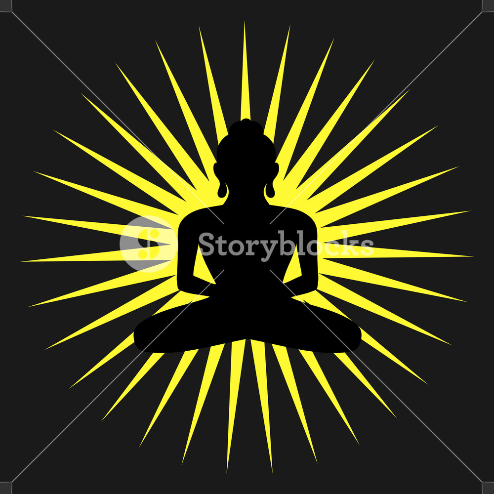 1000x1000 Spiritual Buddhism Silhouette Background Vector Illustration