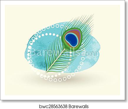 435x370 Spiritual Vector Peacock Feather, Art Print Barewalls Posters