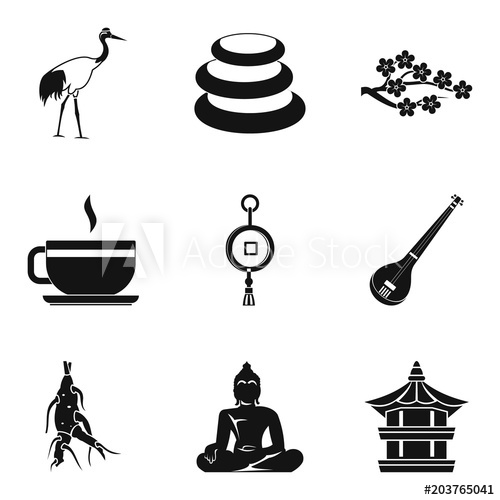 500x500 Spiritual Icons Set Simple Set Of Spiritual Vector Icons