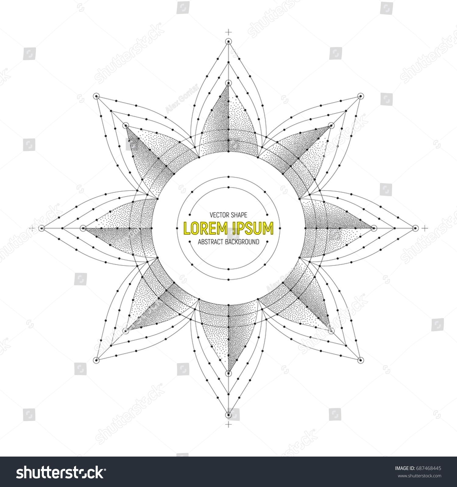 1500x1600 Vector Geometric Symbol Art Illustration On White Background