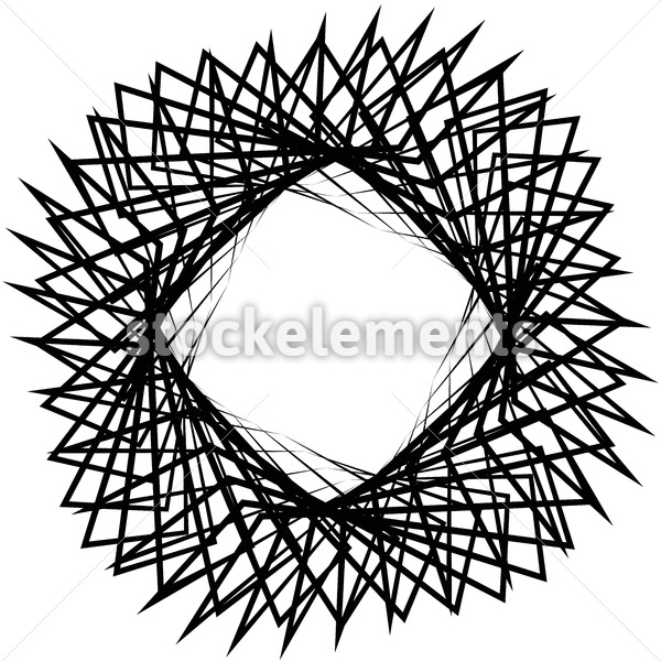 600x600 Monochrome Spirograph Element With Intersecting Lines Abstract