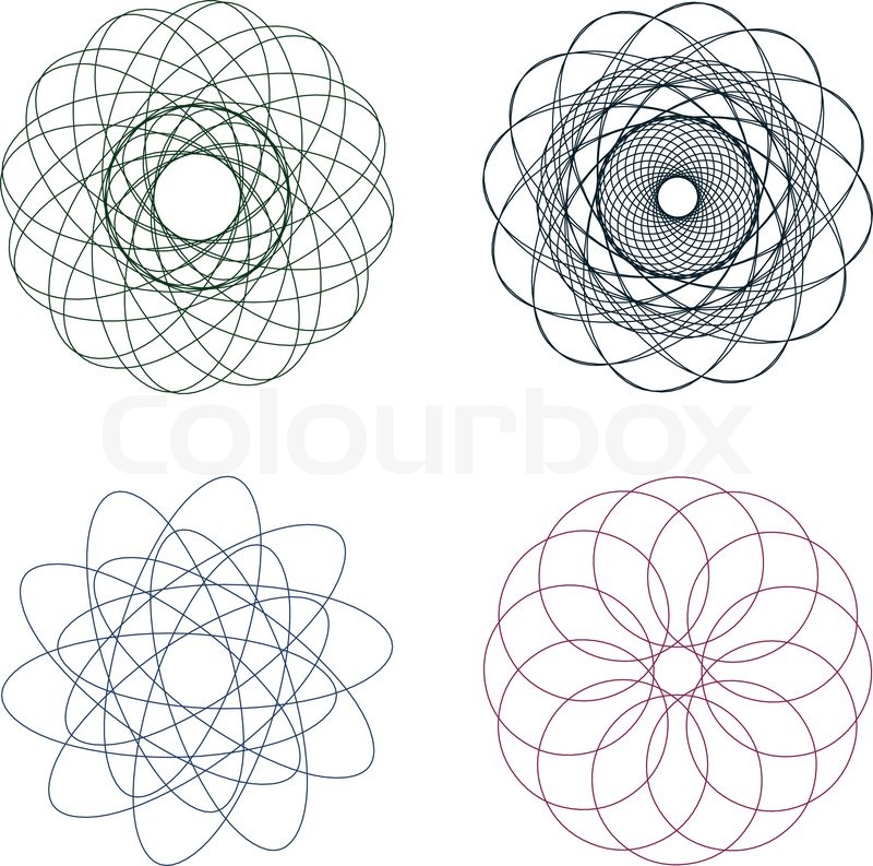 800x793 Set Of Spirographs In Various Forms Stock Vector Colourbox