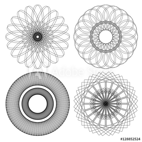 500x500 Spirograph Pattern Vector Design Elements
