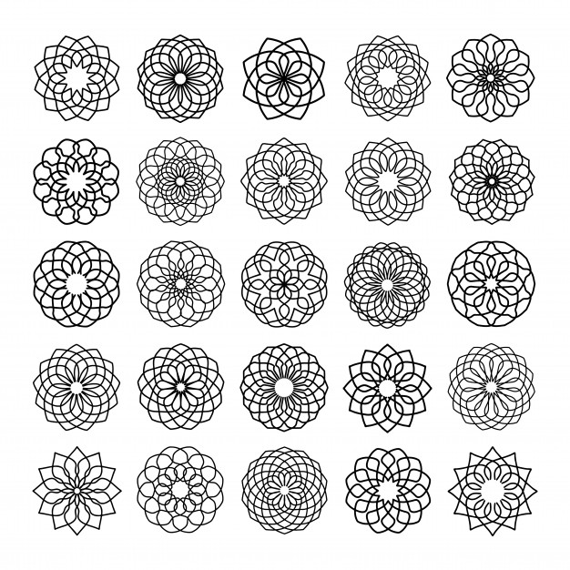 626x626 Spirograph Set Vector Premium Download