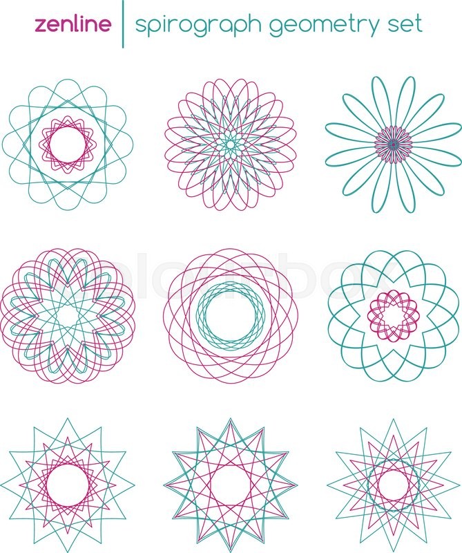 669x800 Vector Linear Spirograph Circles, Stock Vector Colourbox
