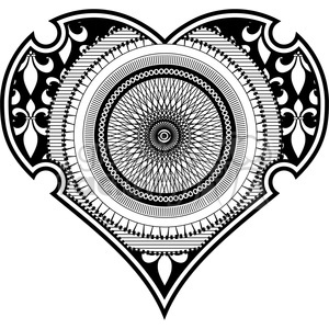 300x300 Heart Spirograph Tattoo Design Vector Illustration Clipart