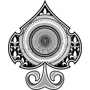 300x300 Spade Spirograph Tattoo Design Vector Illustration Clipart