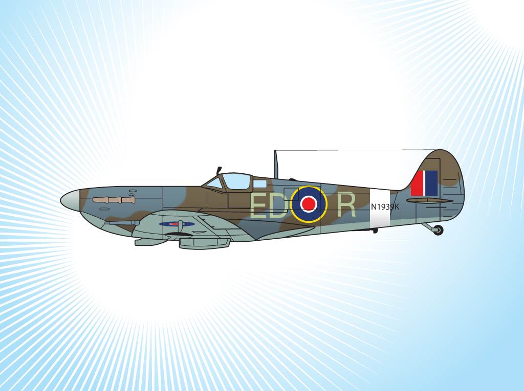 1024x765 Spitfire Fighter Plane Vector Vector Art Graphics